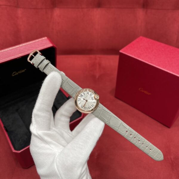 Cartier Ballon Blanc de Cartier WGBL0005 (Silver Dial, 18K Rose Gold, Sapphire Crystal)