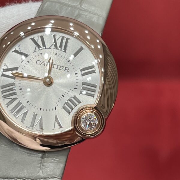 Cartier Ballon Blanc de Cartier WGBL0005 (Silver Dial, 18K Rose Gold, Sapphire Crystal)