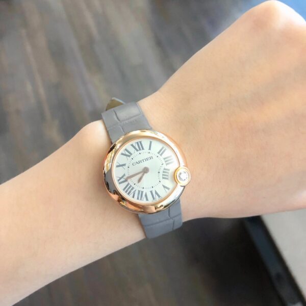 Cartier Ballon Blanc de Cartier WGBL0005 (Silver Dial, 18K Rose Gold, Sapphire Crystal)