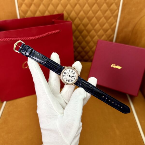 1 Cartier London WJRN0009 (Stainless Steel, Blue Sapphire, Silver Dial, Navy Blue Alligator Leather Strap)