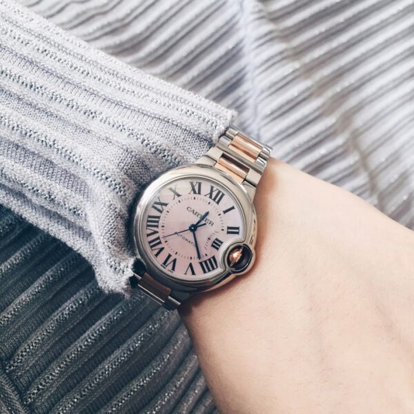 Cartier W6920098 (Stainless Steel & Rose Gold, Blue Sapphire, Silver Dial, Automatic Movement)