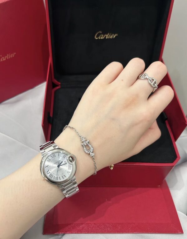 Cartier WSBB0062 (33mm, Ice Blue Dial, Cal.076 Automatic Movement, Stainless Steel)