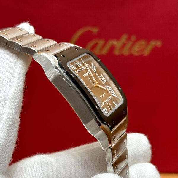 Cartier Santos Series WSSA0037 (Gradient Gray Dial, Automatic Movement, Stainless Steel, Multi-Faceted Spinel Crown)