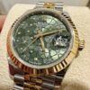 Rolex Datejust m278273-0032 (Olive Green Floral Dial with Diamond Hour Markers)