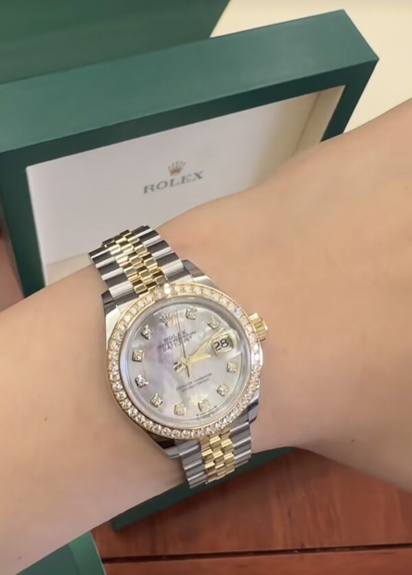 Rolex Datejust m278383rbr-0028 (Diamond-Set White Mother-of-Pearl Dial)