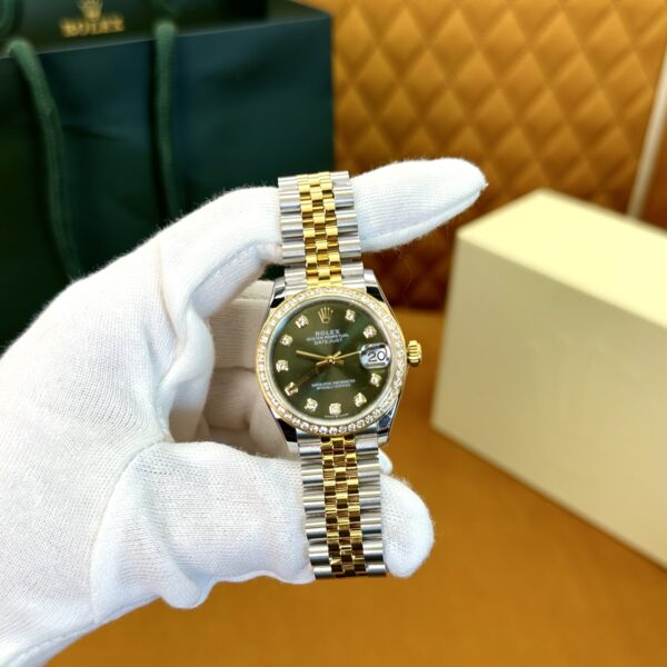 Rolex Datejust m278383rbr-0030 (Diamond Set Olive Green Dial)