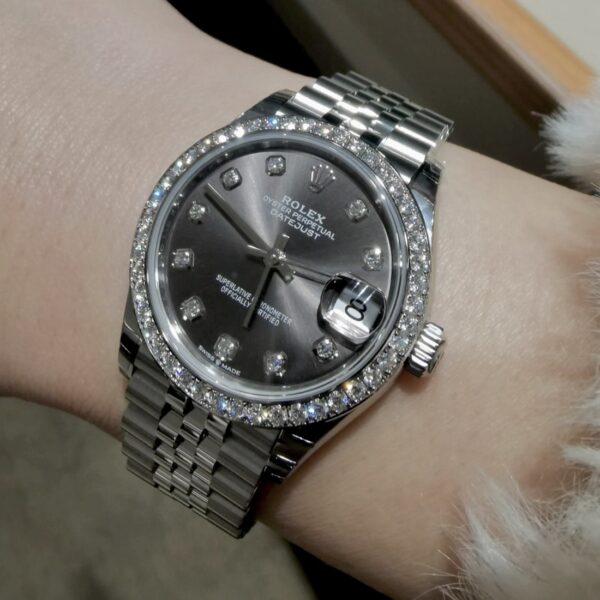 1 Rolex Datejust m278384rbr-0010 (Diamond-Set Dark Gray Dial)