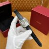 Cartier Santos Series WSSA0022 (Large Size, Stainless Steel with Blue Crocodile Leather Strap)