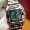 Cartier Santos Series WSSA0061 (Medium Size, Stainless Steel, Smoky Green Dial)