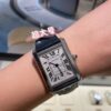 Tank Series WSTA0029 (Extra Large Size, Silver Dial, Stainless Steel Case, Crocodile Leather Strap)