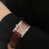 Cartier Tank Series W4TA0022 (Small Size, Red Dial, Red Crocodile Leather Strap, 40 Diamonds)