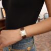 Cartier Tank Series W1529856 (Small Size, 18K Gold, Pearl Silver Dial, Brown Crocodile Leather Strap)