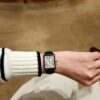Cartier Tank Series WSTA0041 (New Medium, Stainless Steel, Pearl Silver Dial, Black Calfskin Leather Strap)