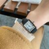 Cartier Tank Series WSTA0042 (New Small, Stainless Steel, Pearl Silver Dial, Black Calfskin Leather Strap)
