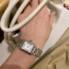 Cartier Tank Series WSTA0051 (Small, Stainless Steel, Pearl Silver Dial, Metal Strap)
