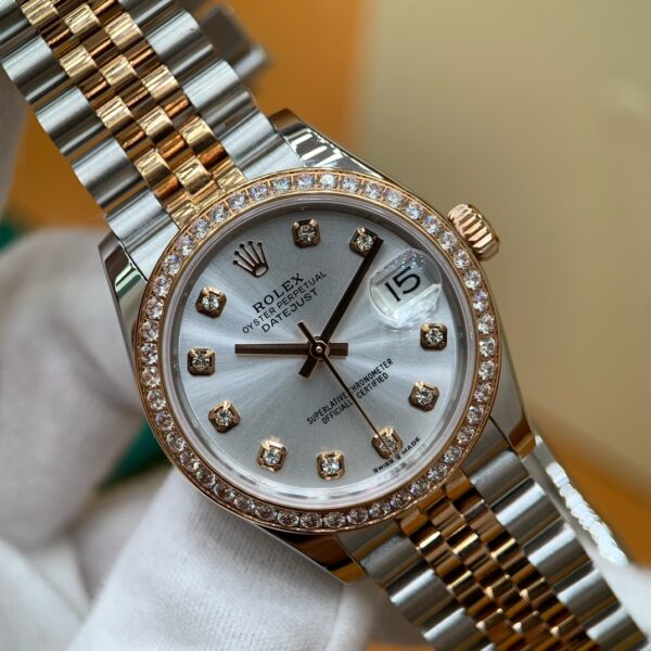 1 Rolex Datejust M278271RBR-0016 (Silver Dial, Rose Gold Diamond Bezel, 31mm)