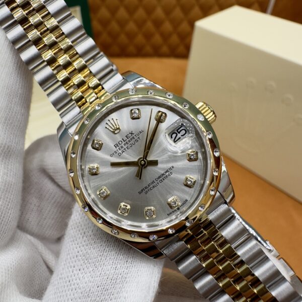 Rolex Datejust M278343RBR-0020 (White Dial, Diamond Bezel, 31mm)