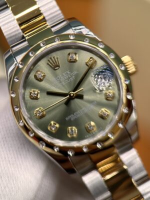 Rolex Datejust M278343RBR-0024 (Olive Green Dial, Diamond Bezel, 31mm)