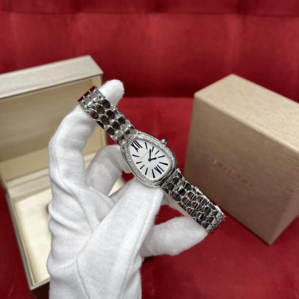 1 BVLGARI Serpenti 103148 (White Dial, 18K White Gold)