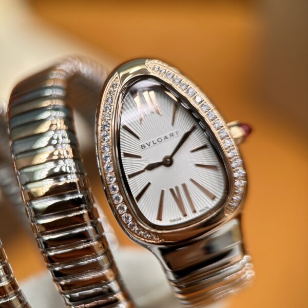 Bvlgari Serpenti 103149 (Silver Dial, Rose Gold & Diamond Accents, 35mm)