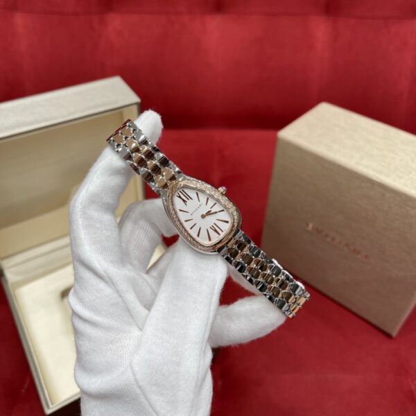 Bvlgari Serpenti 103274 (Opaline Dial, Rose Gold & Diamond Accents, 33mm)