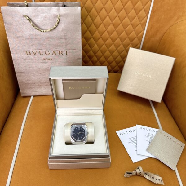 BVLGARI OCTO Series 103297 (40mm, Stainless Steel, Rhodium-Plated, Sapphire Crystal, Ceramic-Embedded Crown, Custom Pearl Rotor Mechanical Movement)