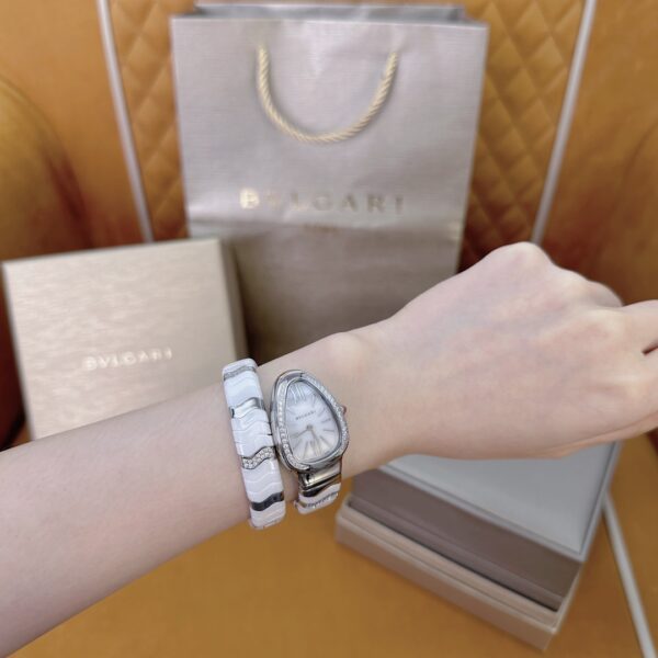 BVLGARI Serpenti 28HF00 (White Dial, Steel & Ceramic)