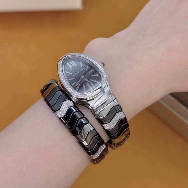 BVLGARI Serpenti 28HF00 (Black Dial, Steel & Ceramic)