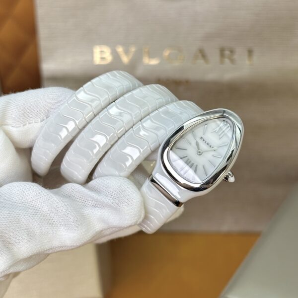 1 BVLGARI Serpenti 32HF00 (White Dial, Steel & Ceramic)