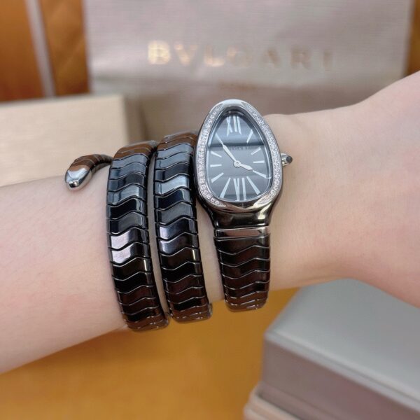 1 BVLGARI Serpenti 33HF00 (Black Dial, Steel & Ceramic)
