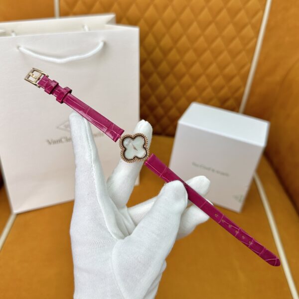 Van Cleef & Arpels Alhambra Ref. VCARO8WSOO (Magenta Strap Crocodile Strap)
