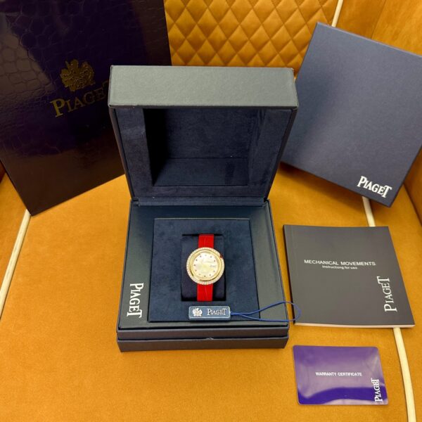 1 Piaget Limelight Movement - Ruby and Mother-of-Pearl Dial with Alligator Strap G0A43090 (Red & White)