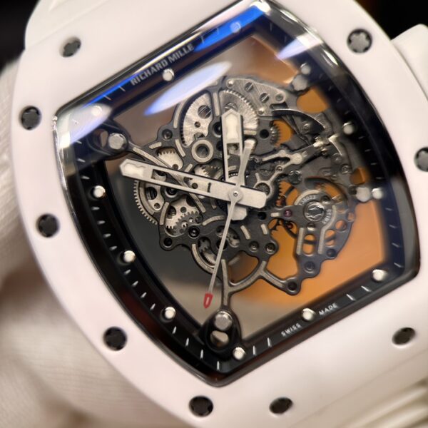 1 Richard Mille RM 055 White Ceramic (White, High-Strength Ceramic & Titanium)