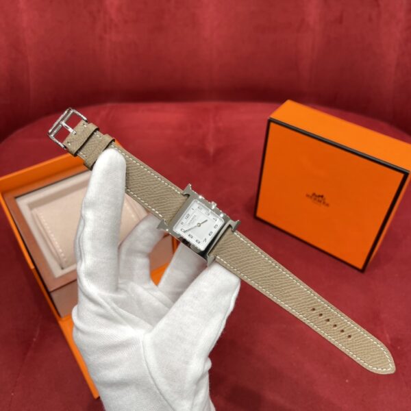 Hermès Heure H White Dial (26mm, Stainless Steel & Epsom Leather)
