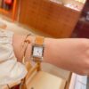 Hermès Heure H Watch (White Dial, Gold Brown Epsom Calf Leather Strap)