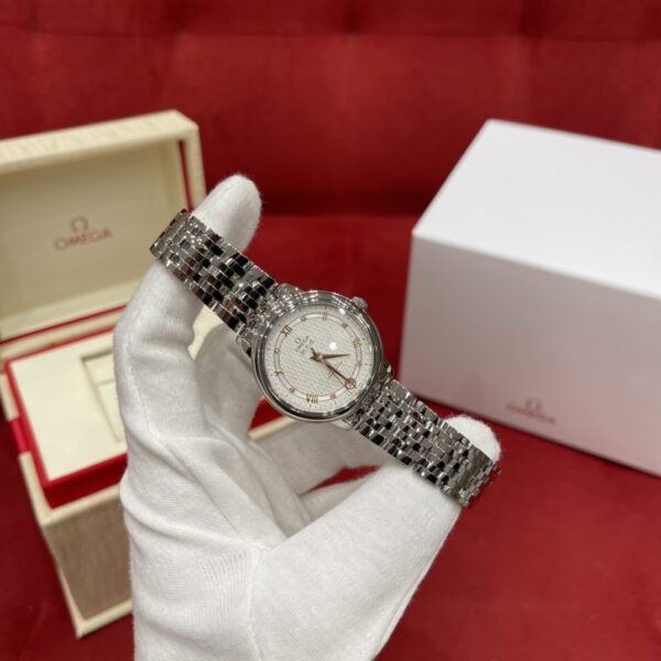 1 Omega De Ville Prestige 424.10.33.20.52.001 (Gold Hands, Silk Dial, Diamond Hour Markers, Stainless Steel Case)