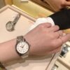 Omega De Ville Prestige 424.10.33.20.52.001 (Gold Hands, Silk Dial, Diamond Hour Markers, Stainless Steel Case)