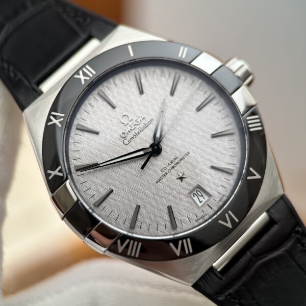 Omega Constellation 131.33.41.21.06.001 (Gray Silk Dial, Stainless Steel, Black Ceramic, Hybrid Strap)