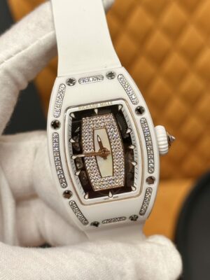 Richard Mille RM07-01 (Black Ceramic, Red Bezel with Diamond Accent)