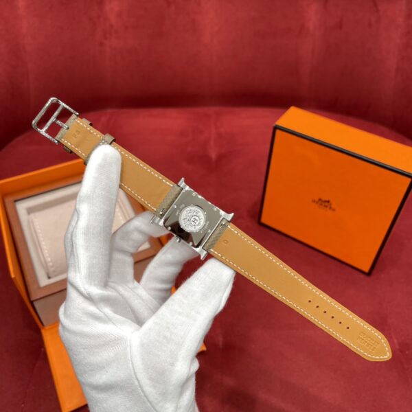 Hermès Heure H White Dial (26mm, Stainless Steel & Epsom Leather)