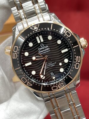 Omega Seamaster Diver 210.20.42.20.01.001 (Black Enamel Dial, 18K Rose Gold Case, Ceramic Bezel)