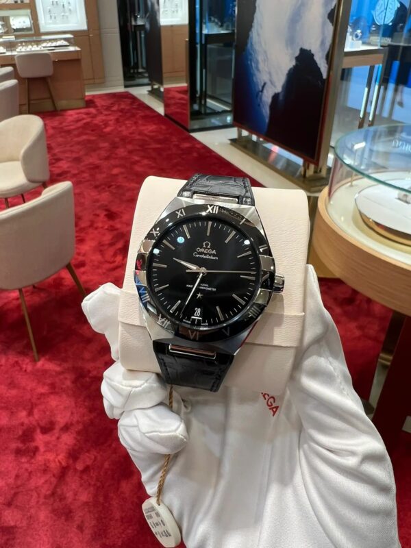 2 Omega Constellation 131.33.41.21.01.001 (Black Polished Ceramic Bezel, Stainless Steel, Hybrid Strap)