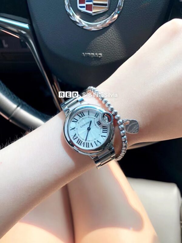 Cartier Ballon Bleu Collection W6920084 (Blue Ballon, Quartz, Stainless Steel, White Dial)
