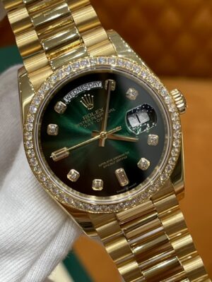 Rolex Day-Date m128348rbr-0035 (Gold And Green）
