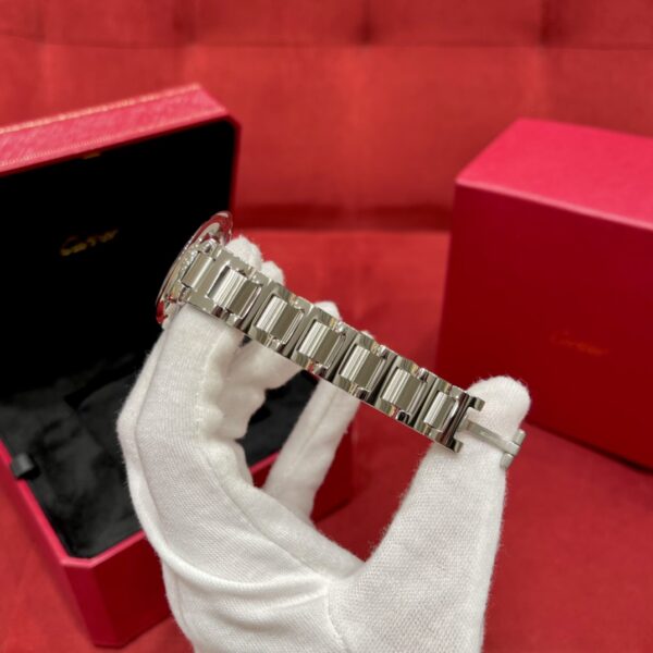 Cartier WSBB0046 (Stainless Steel, Pink Guilloché Dial, Blue Sapphire, Automatic Movement)