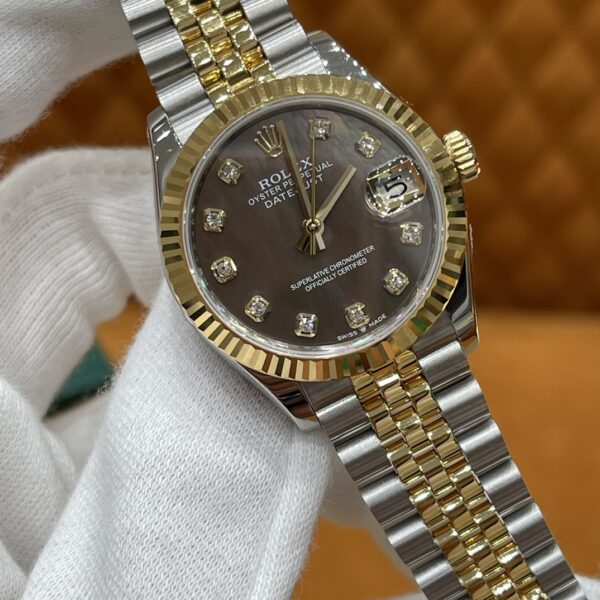 Rolex Datejust m278273-0024 (Black Mother of Pearl Dial with Diamond Markers)
