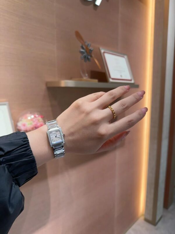 Cartier Tank Française Series Ref. W4TA0020 (Silver Dial, Stainless Steel, with Diamonds)