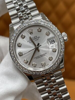 Rolex Datejust m278384rbr-0034 (Silver Dial with Diamond Bezel)