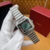 Cartier Santos Series WSSA0061 (Medium Size, Stainless Steel, Smoky Green Dial)