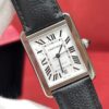 Tank Series WSTA0029 (Extra Large Size, Silver Dial, Stainless Steel Case, Crocodile Leather Strap)